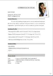 Samples Of Resume Format International Resume Format Free Download