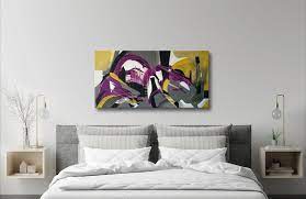 Purple And Yellow Contemporary Wall Art