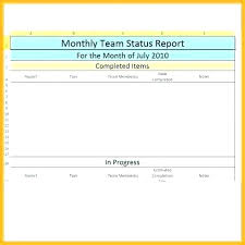 Free Project Progress Report Status Monthly Template Format