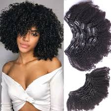 Curly hair extensions clip in human hair. Afro Kinky Curly Clip In Virgin Human Hair Extensions 120g Full Head Thick 4b4c Ebay