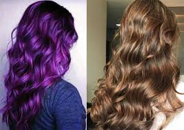 brown dye on purple hair