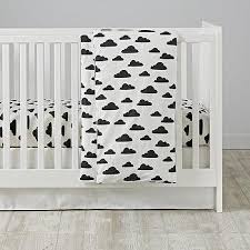 toddler bedding in black and white