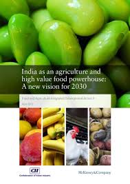 India as an agriculture and high value food powerhouse a new vision for  2030 report