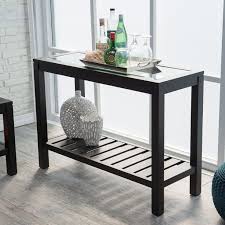 sutton glass top console table with