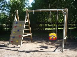 6 1 Playset Swing With Climbing Wall