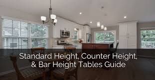 standard height, counter height and bar