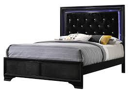 Buy products such as tvilum scottsdale 2 pc full platform bed set in truffle at walmart and save. Micah Black Fabric Wood Queen Bed With Led Lighting By Crown Mark