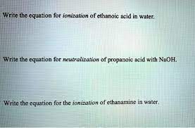 Ionization Of Ethanoic Acid In Water