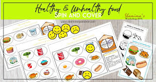unhealthy eating spin and cover activity