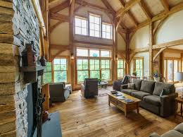 custom timber frame home in fayston