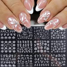 flowers nail decals 3d self adhesive