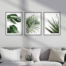 Set Of 3 Botanical Tropical Wall Art