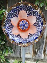 Glass Garden Art Glass Plate Flower