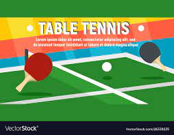 table tennis concept banner flat style