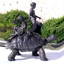 Bronze Children On Turtle Fountain