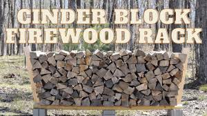 cinder block firewood rack diy with