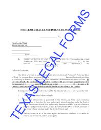 texas notice of default and intent to
