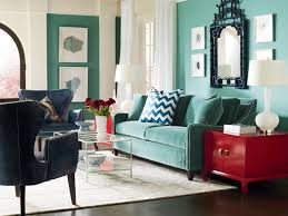 decor with pops of turquoise red