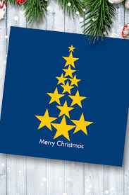 Pack Of 6 Eu Star Christmas Tree Cards