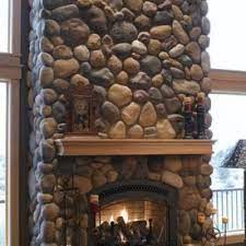Best River Rock Fireplace Design