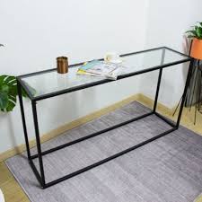 Tempered Glass Top Console Table