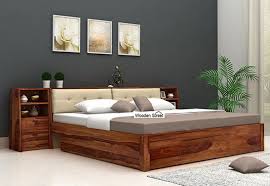 Double Bed With Storage Solid Wood