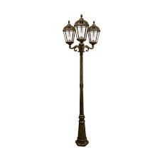 Shop Gama Sonic Royal Bulb Triple Head Lamp Post With Gs Solar Led Light Bulb Weathered Bronze Finish Overstock 12613656