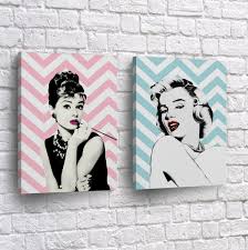 Marilyn Monroe Audrey Hepburn Canvas