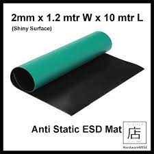 anti static mat esd shiny green rubber