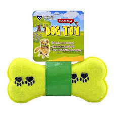 fetch and tug tennis ball dog bone toy