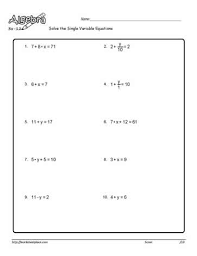 Single Variable Equation Worksheet 13
