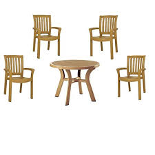 42 round resin table and 4 arm chairs