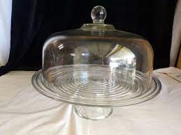 C Vintage Dome Covered Glass Pedestal