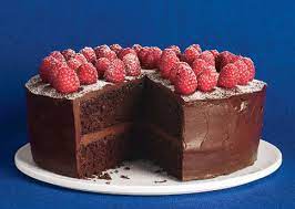 Chocolate Cake With Ganache And Raspberries gambar png