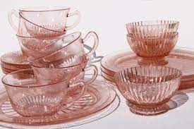 Vintage Pink Depression Glass Dishes