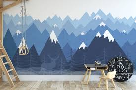 Ice Blue Mountain Wall Decal