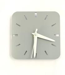 Small Square Wall Clock In Light Grey