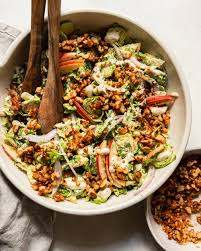 shaved brussels sprout salad w creamy