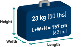 bage allowance size weight limits