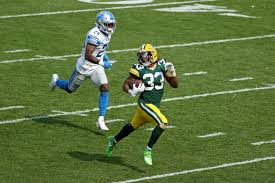 The detroit lions take on the green bay packers aaron rodgers lead the pack down the field in style to set up an aaron jones td. Aaron Jones Latest Comments Should Get Green Bay Packers Fans Extremely Excited