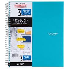 Spiral Notebook College Ruled 3 Subject 8 5 X 11 Inches 150 Sheets Three Subject Plastic Cover Notebook Has 150 College Ruled 11 X 8 5inch