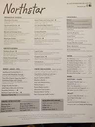 menu at northstar café at easton town