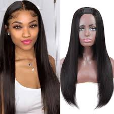 Of all styles of attaching the hair, sew in hairstyle is a king of all those styles at least for me. Amazon Com U Part Wig Human Hair Wigs For Black Women 14inch Straight Human Hair Wigs 100 Brazilian Glueless Full Head U Part Hair Extension Clip In Half Wig 14 Inch Beauty