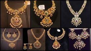 latest 50 22k gold necklaces set design
