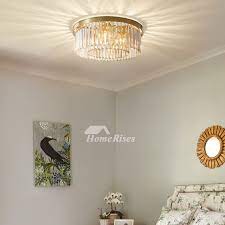 Solid Brass Flush Mount Crystal Ceiling