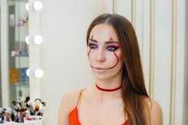 womans crazy makeup stock photos