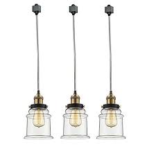 Kiven Set Of 3 H Type Track Lighting Industrial Kitchen Pendant Light Antique Brass Hanging Fixture Bulb Included Track Lighting Shop