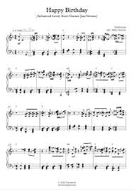This is the new revised version of the sheet music for happy birthday blues/ragtime version. Piano Sheet Music Happy Birthday Advanced Level Erroll Garner Jazz Version Traditional