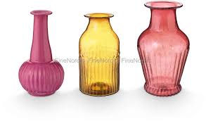 Pip Studio Glass Vases S Pink Yellow