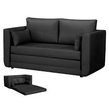barker sofabed with pockets black faux